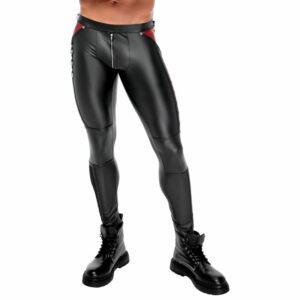 Hose im 2-farbigen Mattlook mit Netzeinsätzen